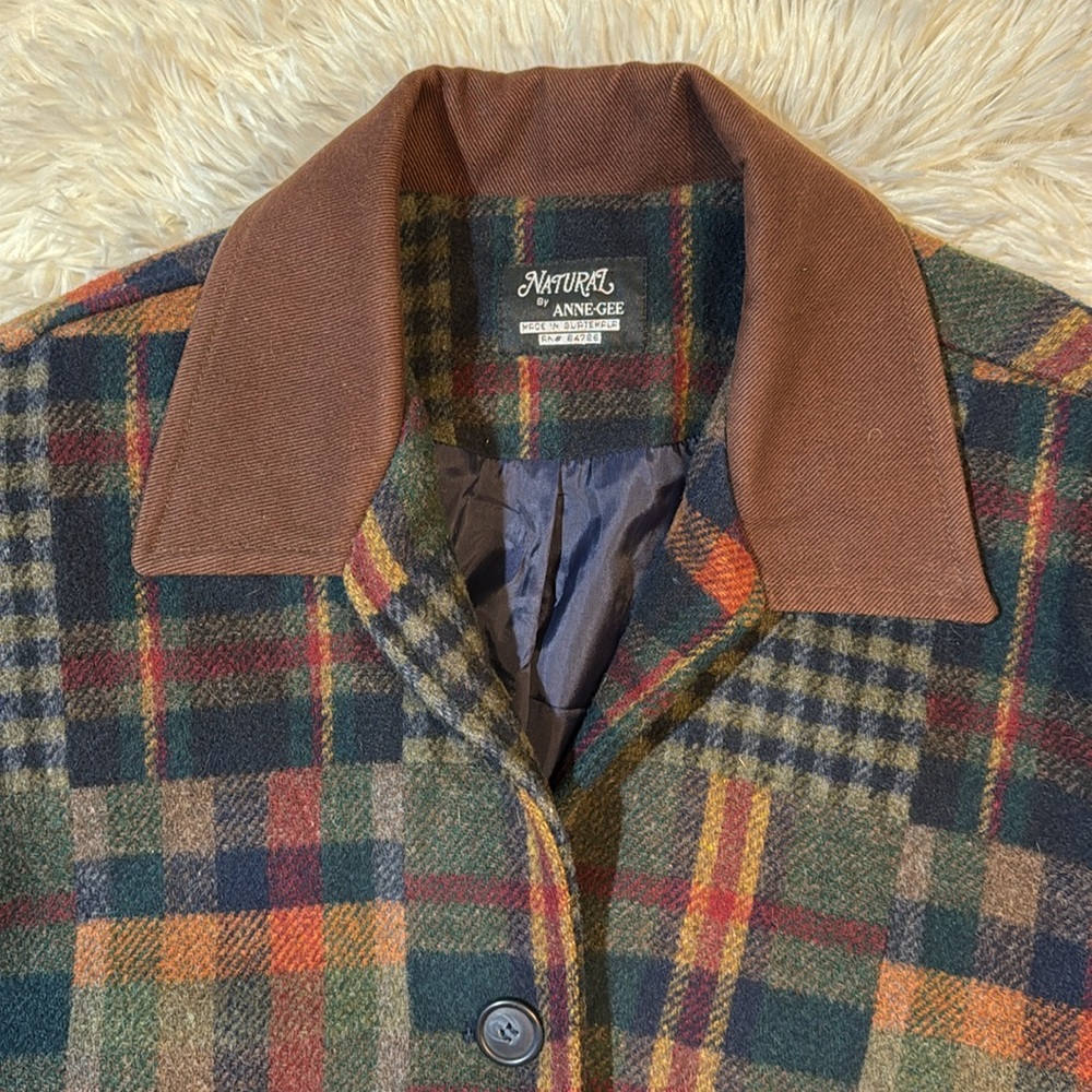 Natural by Anne Gee Vintage plaid blazer/jacket Size Large - Picture 2 of 11